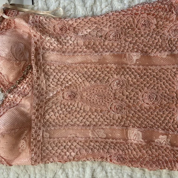 Sue Wong Peach Lace Dress - Picture 4 of 8